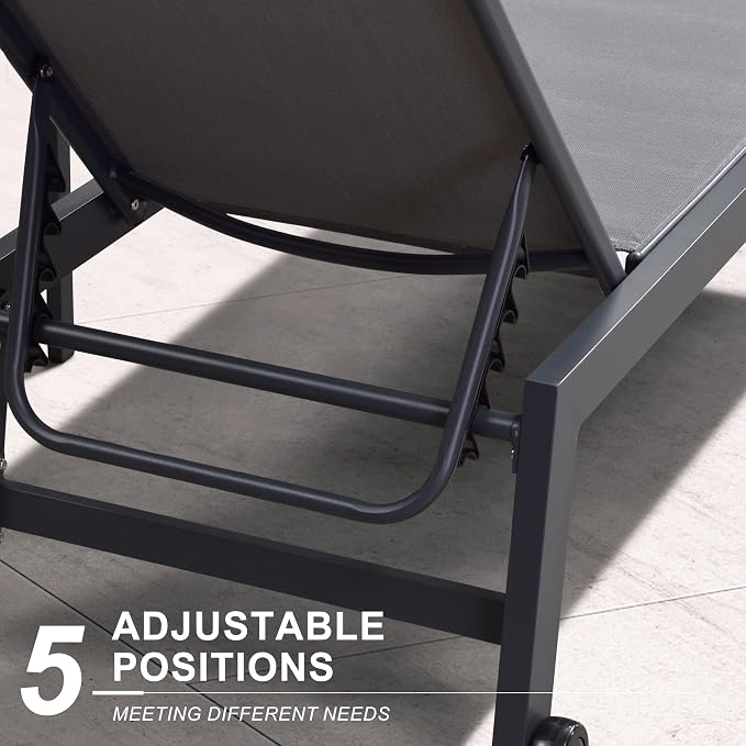 PURPLE LEAF Patio Chaise Lounge Set 4 Pieces Aluminum Outdoor Lounge Chairs - Image 5