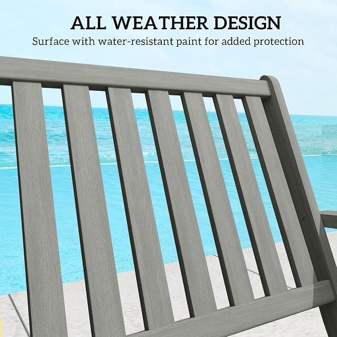 Outsunny Wood Outdoor Bench, 2-Person Foldable Patio Acacia Wood Garden Bench - Image 6