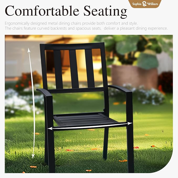 Sophia & William Patio Table and Chairs Set, Outdoor Dining Set - Image 4