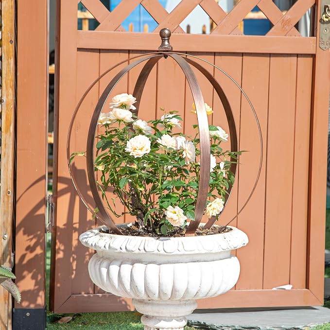 Garden Obelisk Trellis for Climbing Plants – 18"x22" Metal Outdoor Support for - Image 7
