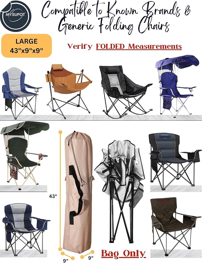43"x9"x9" Replacement Bag for Folding Camping Chair, Camp Chairs, Yoga Mat - Image 4