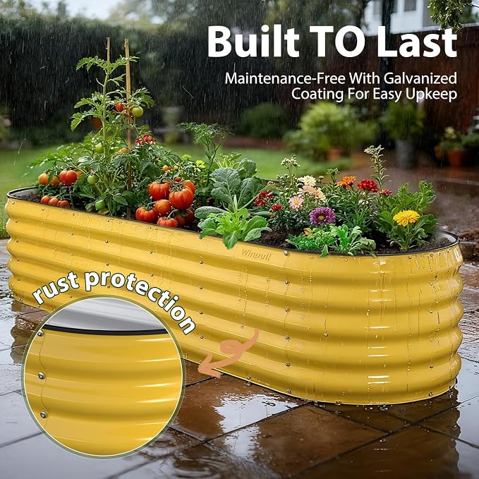 8x2x1.5 ft Galvanized Steel Raised Garden Bed, Raised Garden Bed Kit, - Image 5