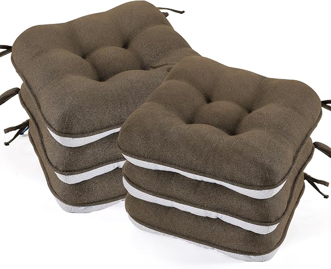 BETU Chair Cushions for Dining Chairs Set of 6, 3.5" Thick Kitchen Table Chair by BETU