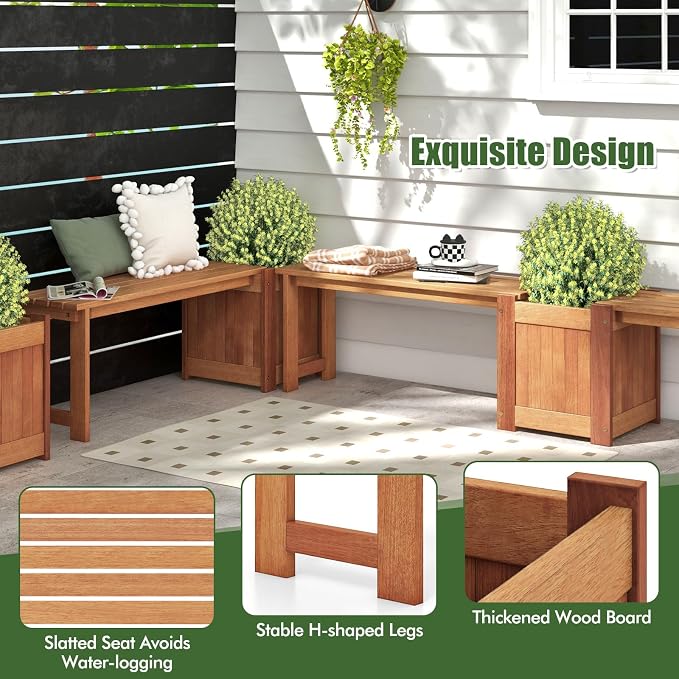 Giantex Set of 2 Outdoor Bench - Image 7