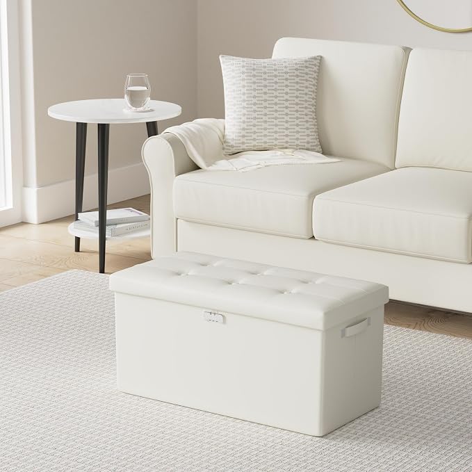 ENGPOW Storage Ottoman Bench, Fireproof Folding Bench - Image 2
