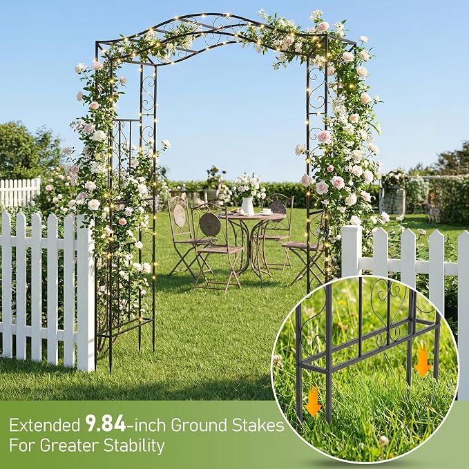 Outvita Garden Arch Trellis, Metal Garden Arbor Archway - Image 5