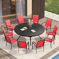 VICLLAX Large Patio Dining Furniture Set, Outdoor Dining Set by HOME