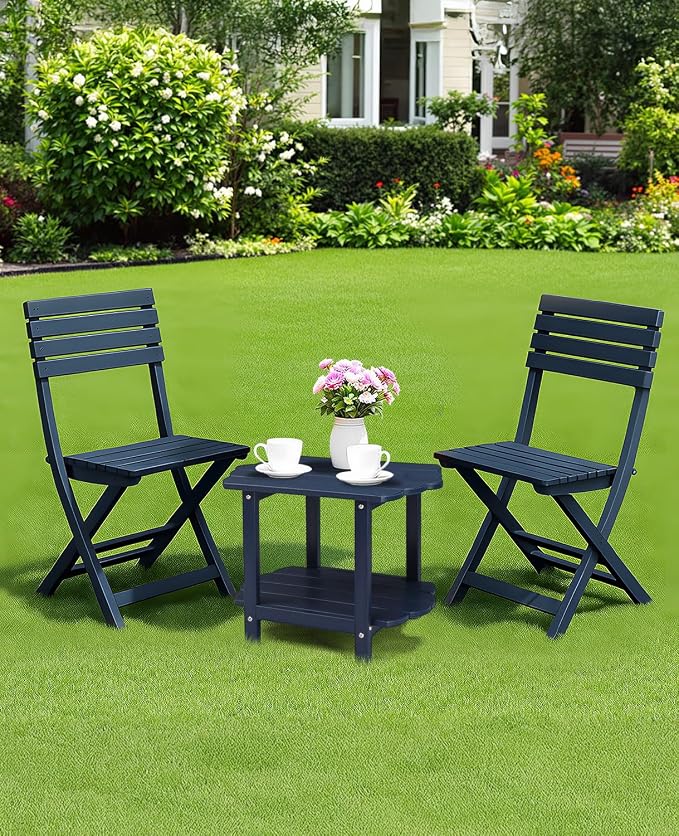 Outvita Adirondack Side Table, 24 Inch Square Outdoor End Table, HDPE Weather - Image 8