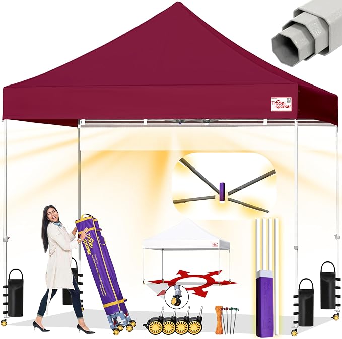 Tradesparker 10x10 Pop Up Canopy Tent, Commercial Movable Canopy by CommercialPopupCanopyRevolutionaryLightcurtainiSystem