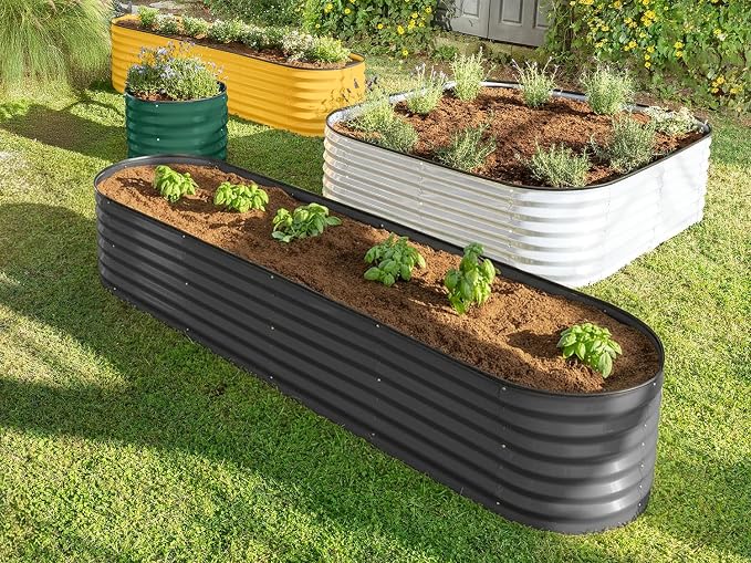 9-in-1 Galvanized Steel Raised Garden Bed // 8×2×1.5 ft Modular Planter - Image 3