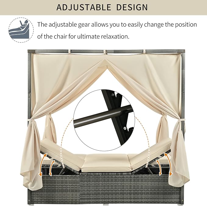 WILLIAMSPACE 59" Outdoor Sunbed Patio Daybed - Image 4