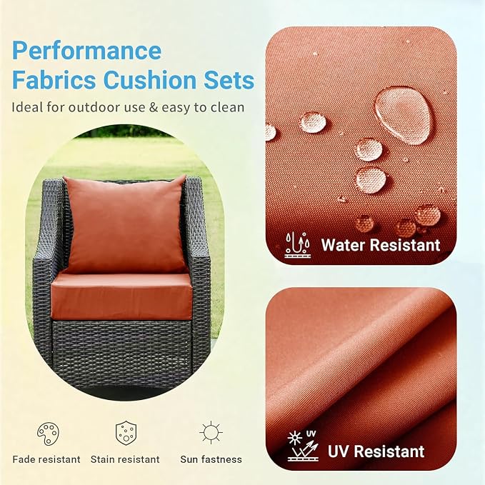 Outdoor Cushions for Patio Furniture, Outdoor Seat Cushion Set 24 x 24 x 5.75 - Image 4