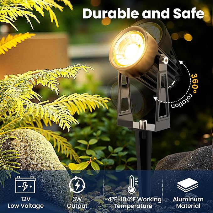 All-in-One Outdoor Low Voltage Landscape Lighting Kit, LED Landscape Spot Lights - Image 2