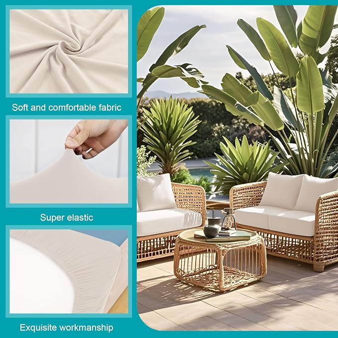 12Pcs Stretch Patio Cushion Covers, Outdoor Couch Cushion Covers Replacement - Image 3