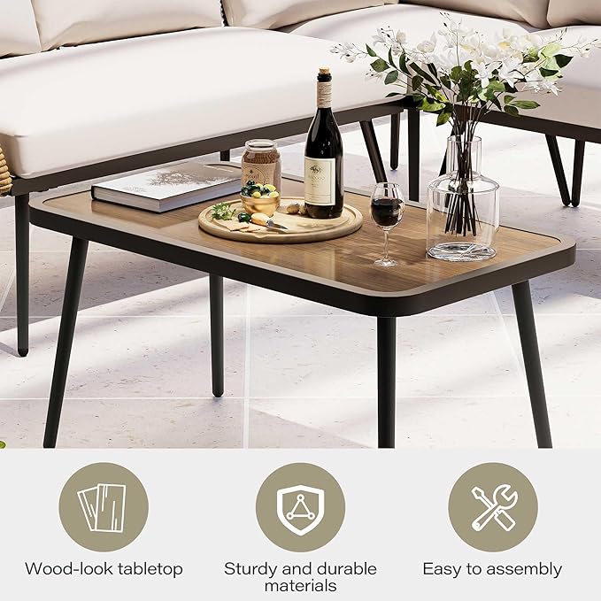 LAUSAINT HOME 4 Pieces Outdoor Patio Furniture Set, Rattan Balcony Furniture - Image 3