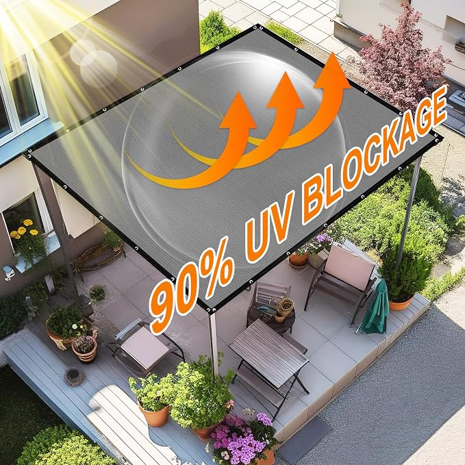 Artpuch 90% Sun Shade Cloth, 12 x 20 FT Pergola Shade Cover Canopy - Image 3