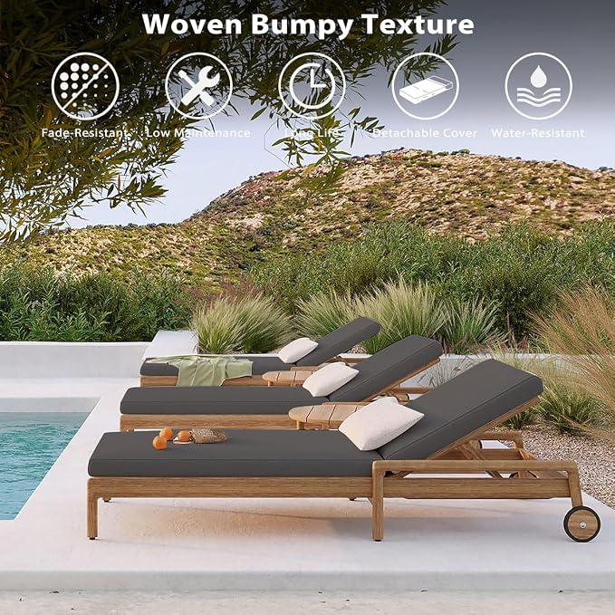 Sundale Outdoor Olefin Chaise Lounge Cushion, Water-Resistant Patio Lounge - Image 7