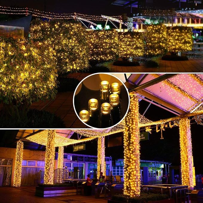 Joomer Solar Christmas Lights Outdoor, 4 Pack Total 156FT 400LED 8 Lighting - Image 5