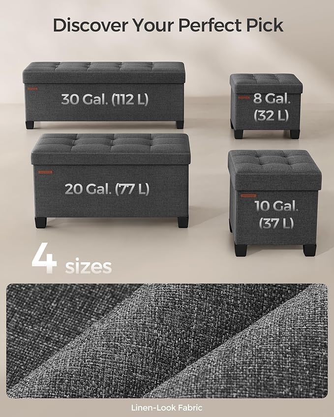 SONGMICS 15 Inches Cube Storage Ottoman, Bedroom Bench - Image 8