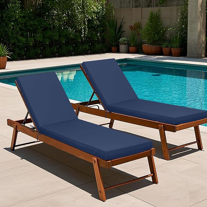 Only choice Outdoor Chaise Lounge Cushion Set of 2, Replacement Seat Cushion - Image 3
