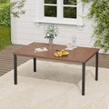 VICLLAX Outdoor Table for 6, Metal Patio Dining Table by HOME