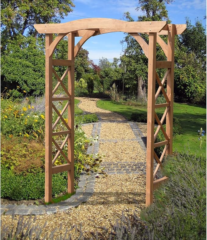 Maykoosh Asian Aesthetics Arbor, Rectangular Wooden Garden Arbor by Maykoosh