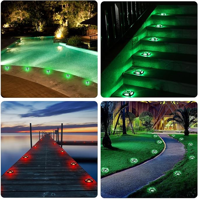 AGPTEK Solar Driveway Lights Outdoor 1 Pack, 2 Color Modes LED Deck Dock Marine - Image 6