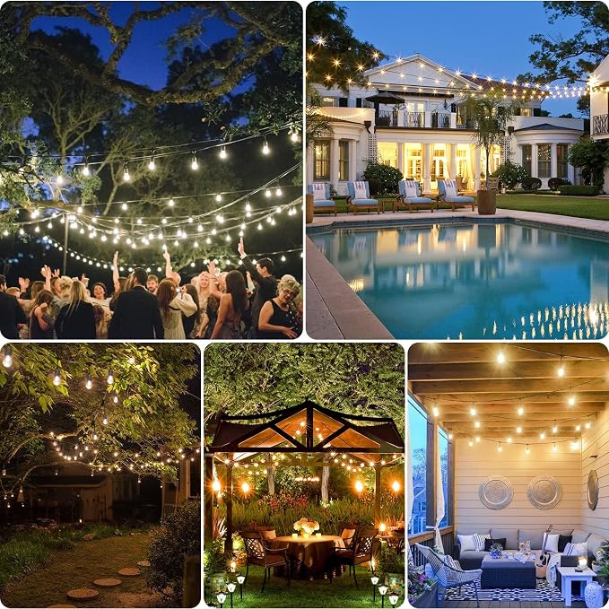 Mlambert 96Ft 3-Color in 1 48Ft LED Dimmable Outdoor String Lights - Image 8