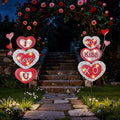 Lewondr 2 Pcs Valentine's Day Decorations Outdoor, Metal Solar Pathway Lights by Lewondr