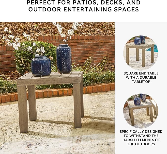 Signature Design by Ashley Silo Point Casual Outdoor Square Patio End Table - Image 5