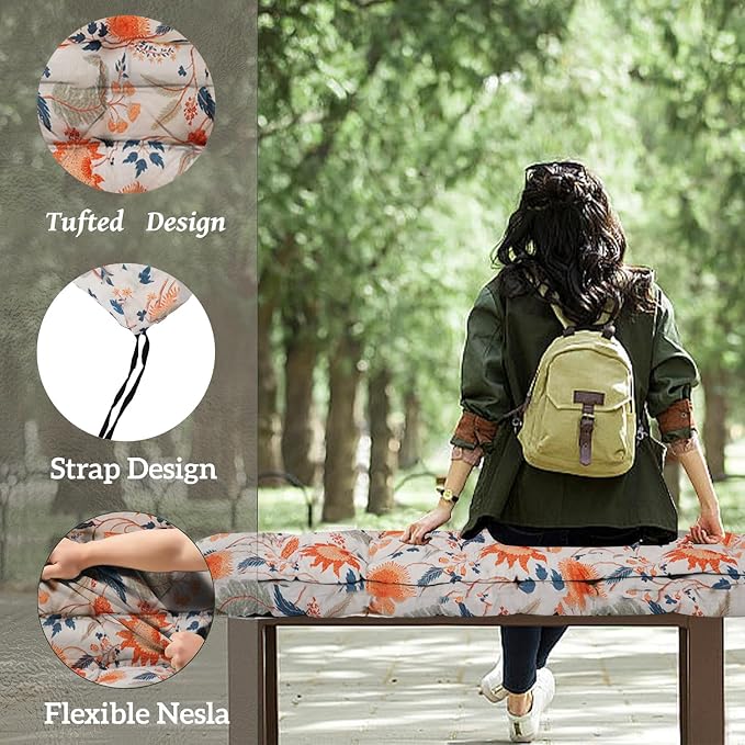Outside Benches Cushion with Backrest, Thicken Waterproof Swing Cushions 2/3 - Image 4