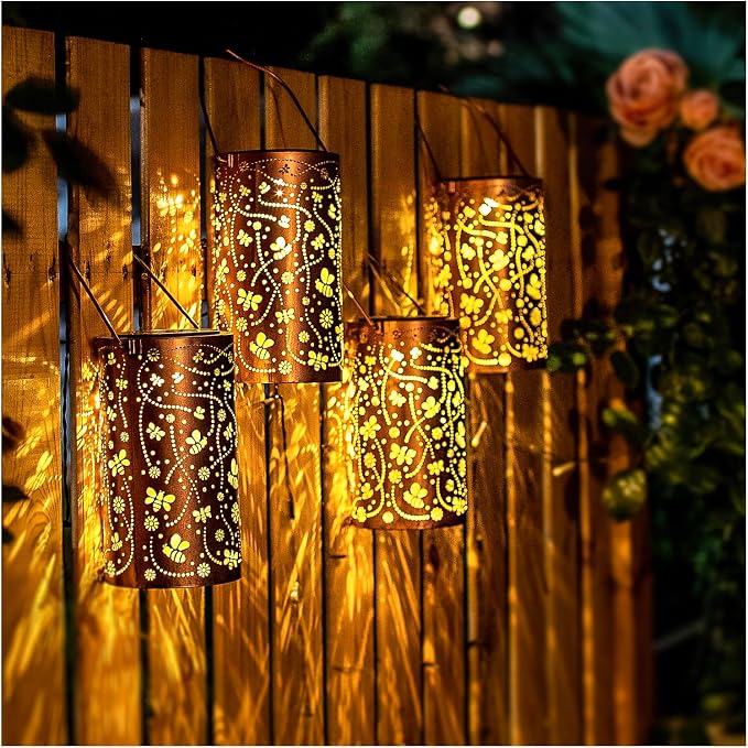 2 Pack Bee Solar Lanterns Outdoor Waterproof Hanging Solar Lights Bee Gifts - Image 3
