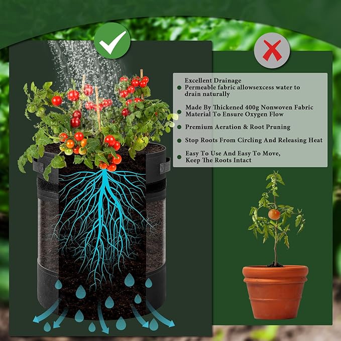 3 Pack 15 Gallon 360° Visibility Potato Grow Bags - Image 3