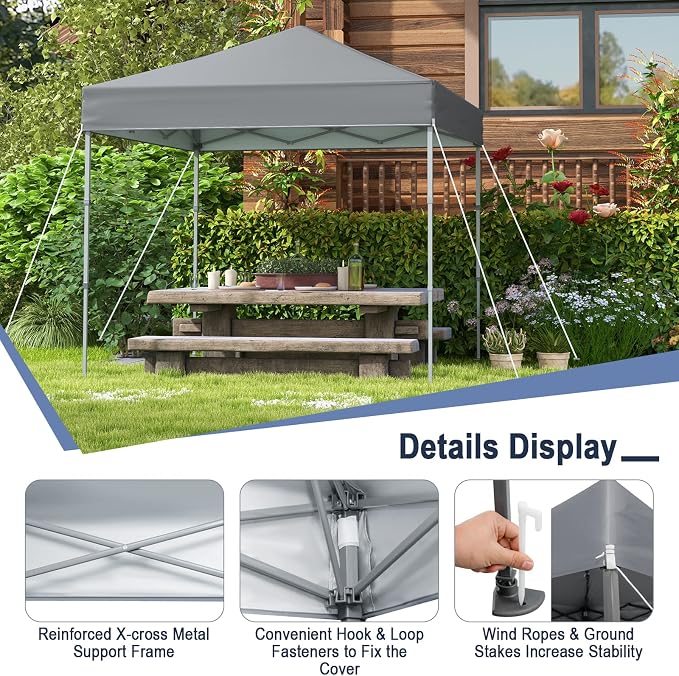 Tangkula 6.6x6.6 Ft Pop Up Canopy, 1 Person Instant Setup Canopy Tent - Image 2