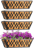 4 Pack 12 Inch Window Boxes Planters Railing Planter Box by KarlliuHOMEGARDEN