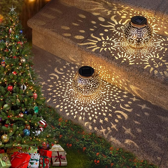 Go2garden 2Pack Solar Lanterns Outdoor Waterproof Garden Gifts by Go2garden