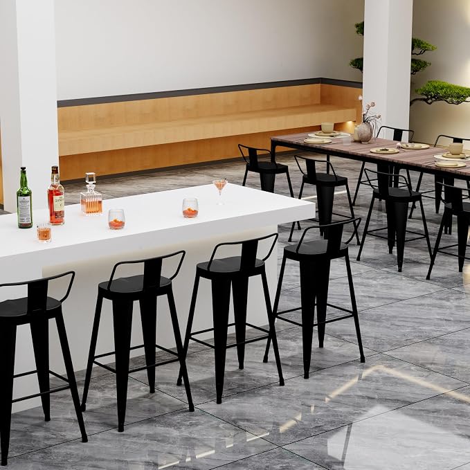 Aklaus Metal Bar Stools Set of 4 Counter Height Bar Stools - Image 7