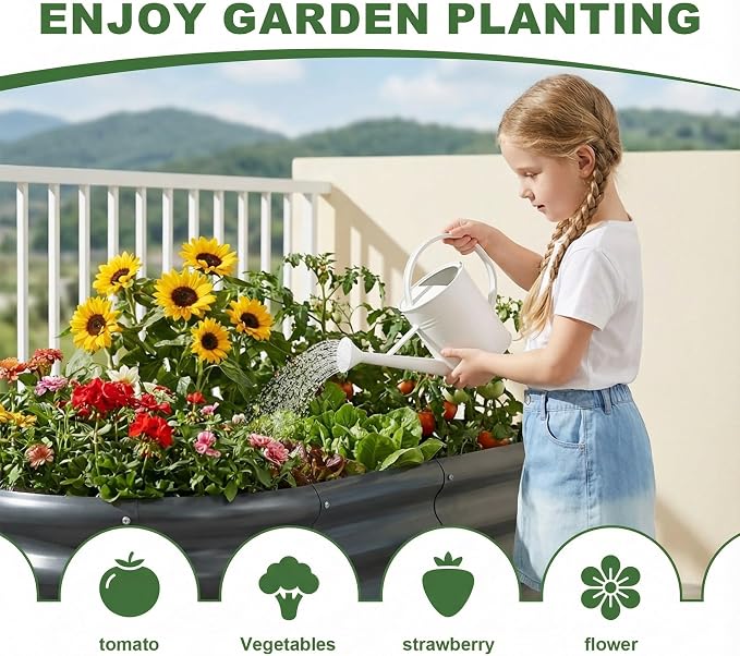 AHEONLAR 3 Pack 4×2×1.5ft Galvanized Raised Garden Beds Outdoor, Sturdy Planter - Image 2