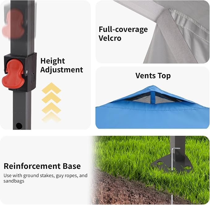 GDY 8x8FT Outdoor Pop Up Canopy Tent - Image 4