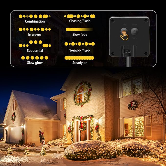 4 Pack Solar String Lights Outdoor, 400 LED Extra-Long 156Ft Solar Lights - Image 5