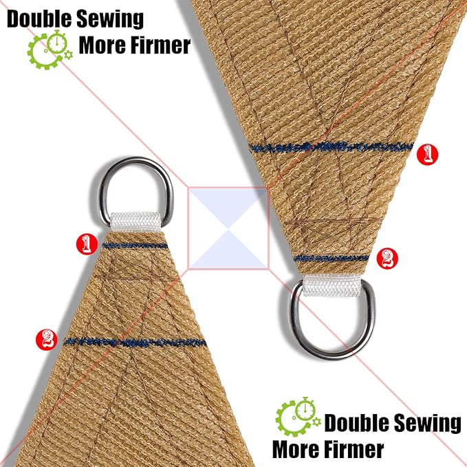 FLY HAWK Rectangle Patio Sun Shade Sail Canopy - Image 2
