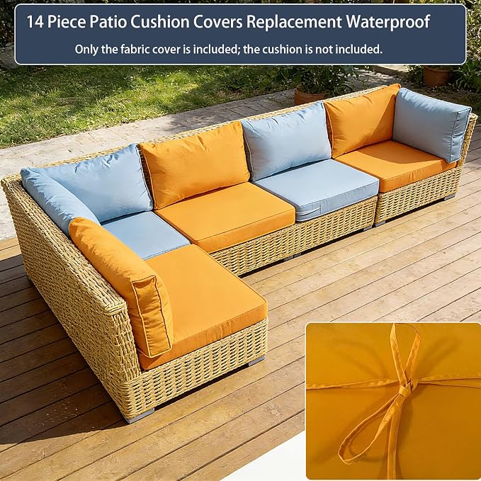 Outdoor Cushions Covers for Patio Furniture, Patio Cushion Covers Replacement - Image 6
