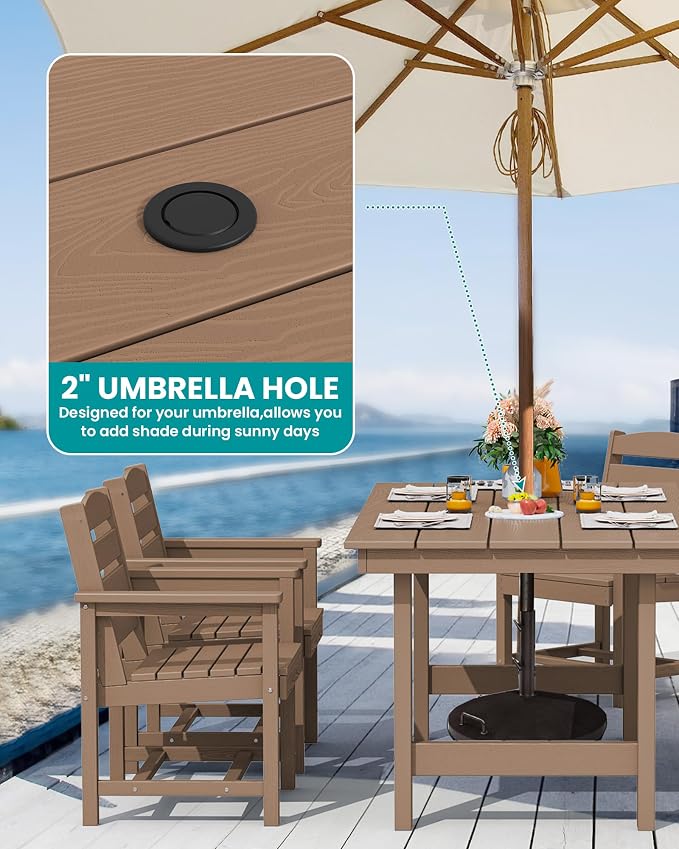 SERWALL Patio Dining Sets for 10 Person, HDPE Dining Set - Image 2