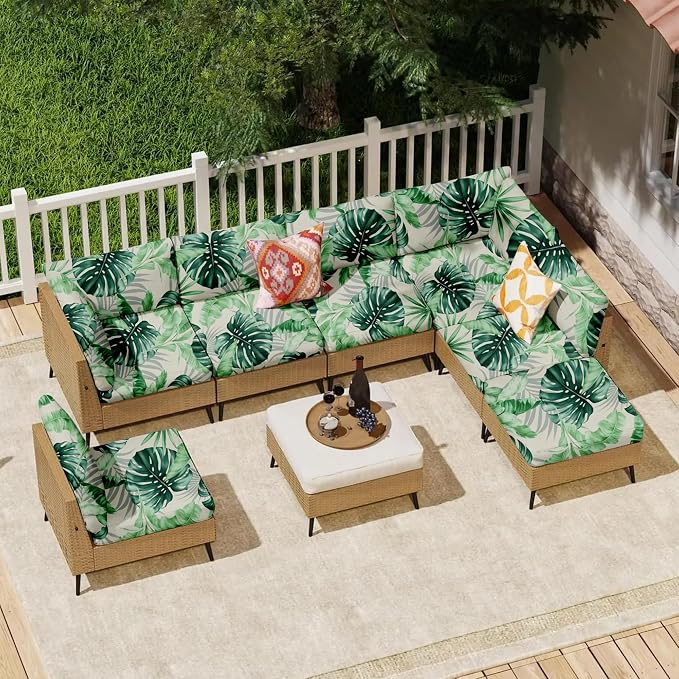 12Pcs Outdoor Cushion Covers, Patio Cushion Covers, Stretch Elastic Slipcovers - Image 6