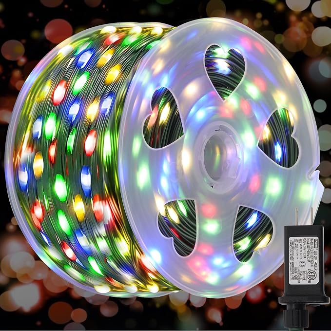 WATERGLIDE Extra Long 328 FT Fairy String Lights, 1000 LED Outdoor Green Wire by WATERGLIDE