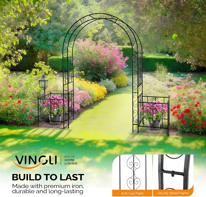 VINGLI Garden Arbor Arch, Wedding Arch Archway - Image 6