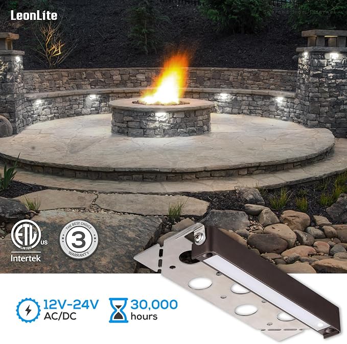 LEONLITE 7 Inch LED Hardscape Lighting, Update Retaining Wall Lights, LED - Image 5