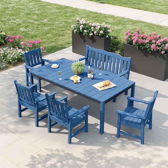 Stoog Outdoor Bench, 2-Person All-Weather HIPS Plastic Garden Bench - Image 8