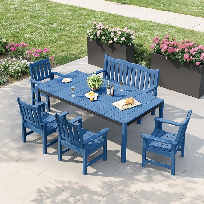 Stoog Outdoor Bench & Chairs Set, All-Weather Patio Furniture Set, Include 2 - Image 9