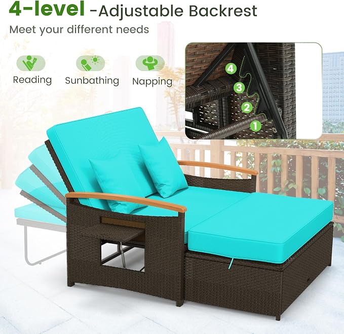 Tangkula Patio Rattan Daybed - Image 9